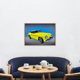 wall art painting of a vintage car