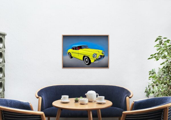 wall art painting of a vintage car